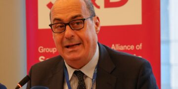 L'eurodeputato Nicola Zingaretti durante la presentazione del patto del Mediterraneo alla stampa, 3 giugno 2026. Crediti: Staff del PD al Parlamento europeo