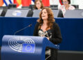 L'eurodeputata di Alleanza Verdi Sinistra e del gruppo della Sinistra europea, Ilaria Salis. Crediti: Parlamento europeo