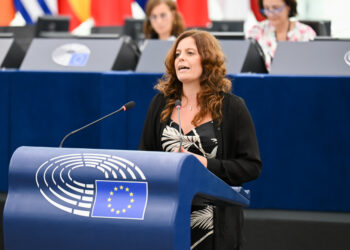 L'eurodeputata di Alleanza Verdi Sinistra e del gruppo della Sinistra europea, Ilaria Salis. Crediti: Parlamento europeo