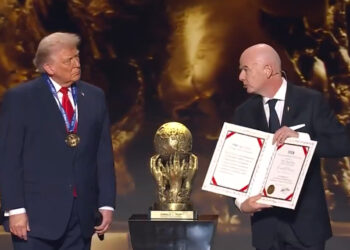 Il presidente FIFA, Gianni Infantino, e il presidente USA, Donald Trump. Source: Imagoeconomica