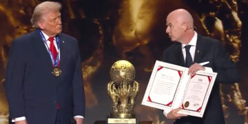 Il presidente FIFA, Gianni Infantino, e il presidente USA, Donald Trump. Source: Imagoeconomica
