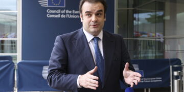 Il presidente dell'Eurogruppo, Kyriakos Pierrakakis [Lussemburgo, 11 giugno 2026. Foto: François Lenoir/European Council]