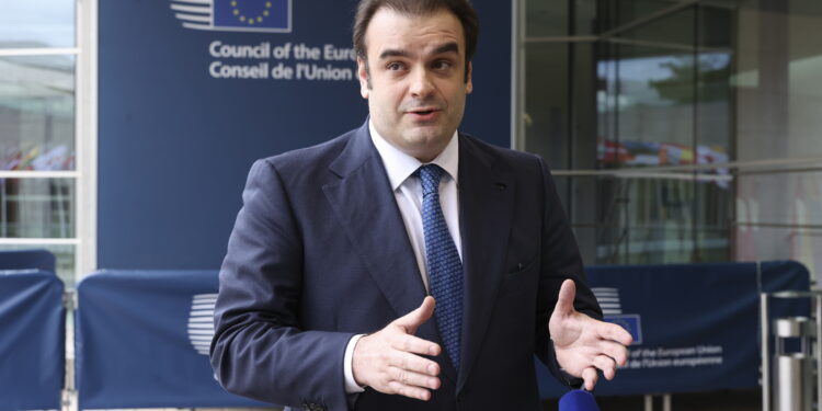 Il presidente dell'Eurogruppo, Kyriakos Pierrakakis [Lussemburgo, 11 giugno 2026. Foto: François Lenoir/European Council]