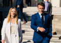 LA PRESIDENTE DEL CONSIGLIO GIORGIA MELONI, EMMANUEL MACRON PRESIDENTE FRANCIA