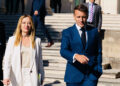 LA PRESIDENTE DEL CONSIGLIO GIORGIA MELONI, EMMANUEL MACRON PRESIDENTE DELLA REPUBBLICA FRANCESE (Antibes, 25 giugno 2026). Imagoeconomica