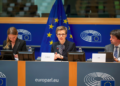 La presidente del consiglio di vigilanza della BCE, Claudia Buch, in Parlamento europeo [Foto: Emilie GOMEZ Copyright: © European Union 2026 - Source : EP]