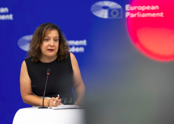 La presidente del gruppo dei socialisti europei (S&D), Iratxe Garcia Perez [Strasburgo, 7 luglio 2026. Foto: Denis Lomme. Copyright: © European Union 2026 - Source : EP]