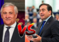 Il ministro degli Esteri, Antonio Tajani (sinistra) e l'omologo di Spagna, José Manuel Albares. Tra i due è scontro sui migranti