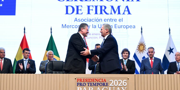 Firma dell'accordo di partenariato UE-Mercosur [Asuncion, 17 gennaio 2026. Foto: Frederic Sierakowski/imagoeconomica]
