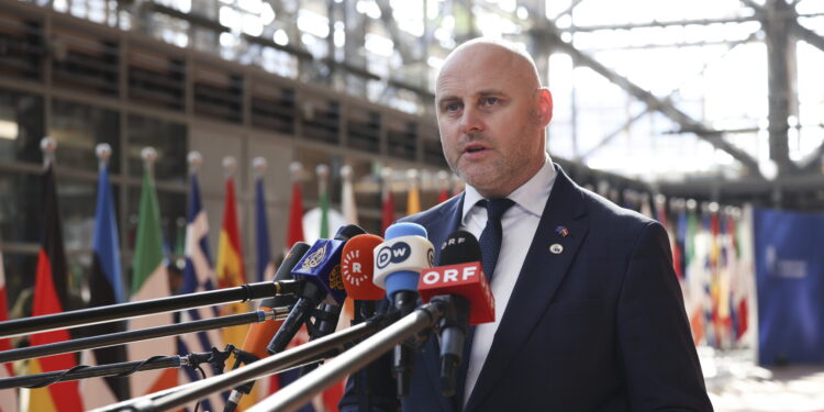 Il primo ministro della Lettonia, Andris Kulbergs al Consiglio europeo di Bruxelles di giugno 2026. Crediti: Sophie Hugon via Imagoeconomica