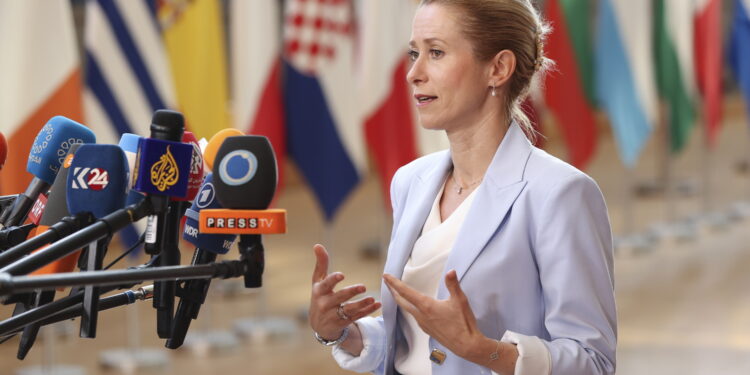 La vicepresidente della Commissione europea e Alta rappresentante per la Politica estera e di sicurezza dell’UE, Kaja Kallas, durante il consiglio Affari esteri del 13 luglio 2026. Crediti: Francois Lenoir via Imagoeconomica