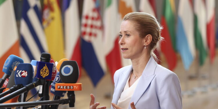 La vicepresidente della Commissione europea e Alta rappresentante per la Politica estera e di sicurezza dell’UE, Kaja Kallas, durante il consiglio Affari esteri del 13 luglio 2026. Crediti: Francois Lenoir via Imagoeconomica