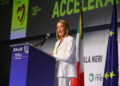 La presidente del Parlamento europeo, Roberta Metsola, al Meeting di Rimini 2026. Crediti: Alessandro Amoruso via Imagoeconomica