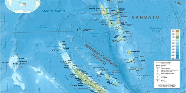 Mappa della Nuova Caledonia [foto: Eric Gaba /Wikimedia Commons]