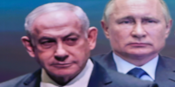 Il premier israeliano, Benjamin Netanyahu (sinistra) e il presidente russo, Vladimir Putin [foto: imagoeconomica]