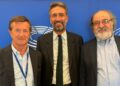 L'eurodeputato Giorgio Gori con Vittorio Rodeschini, presidente di Arketipos, e Andrea Cassone, presidente di AIAPP
