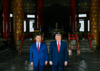 I presidenti cinese, Xi Jinping, e statunitense, Donald Trump, in un incontro a maggio 2026. Source: Imagoeconomica