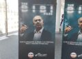 Poster The Bibi Files al Parlamento Europeo. Crediti: Staff del Movimento Cinque Stelle