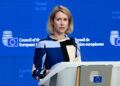 L'Alta rappresentante UE per la Politica estera e di sicurezza, Kaja Kallas, in conferenza stampa dopo il Consiglio Difesa dell'UE. 28 settembre 2026. Source: EU Council