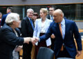 L'Alta rappresentante per la politica estera e di sicurezza dell'UE, Kaja Kallas (al centro), in occasione di una riunione del consiglio Affari esteri [Bruxelles, 13 luglio 2026. Foto: European Council]