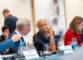 Da sinistra: Boris Vujčić, vicepresidente della BCE, e Christine Lagarde, presidente della BCE, in un momento della riunione del consiglio direttivo ospitato dalla Deutsche  Bundesbank [Berlino, 10 settembre 2026. Foto: Lorena Deidda/ECB. Copyright: (c) 2026 European Central Bank www.ecb.europa.eu]