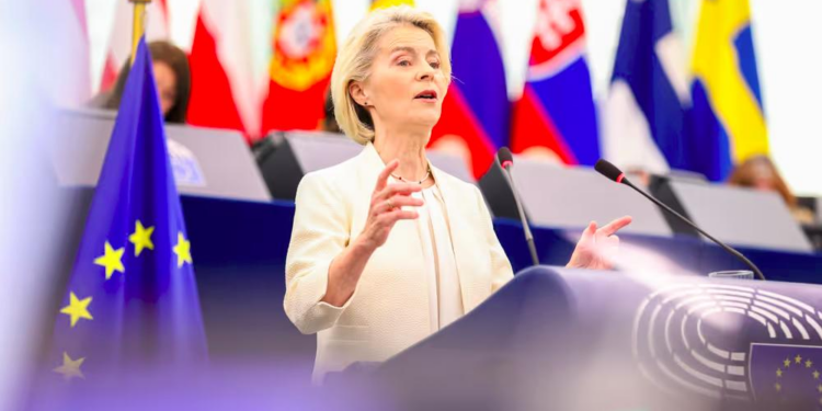 La presidente della Commissione europea, Ursula von der Leyen [Strasburgo, 16 settembre 2026. Foto: Fred MARVAUX Copyright: © European Union 2026 - Source : EP]