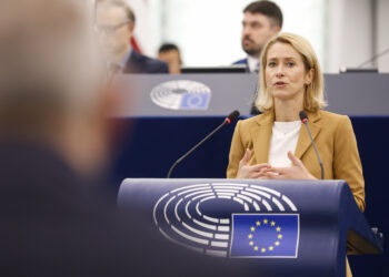 L’Alta rappresentante per la politica estera e di sicurezza dell’UE, Kaja Kallas, al dibattito sulle rotte commerciali nel Maro Nero del 20 ottobre 2026. Crediti: Parlamento europeo