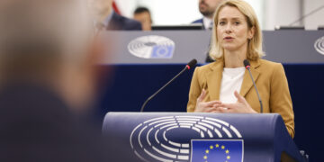L’Alta rappresentante per la politica estera e di sicurezza dell’UE, Kaja Kallas, al dibattito sulle rotte commerciali nel Maro Nero del 20 ottobre 2026. Crediti: Parlamento europeo