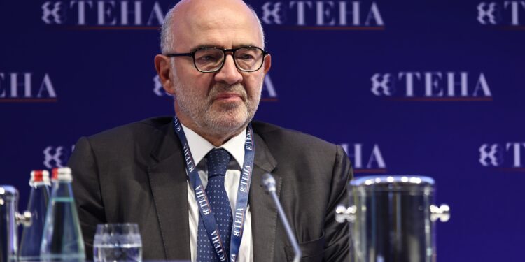 Pierre Moscovici al forum Teha di Ambrosetti [Cernobbio, 6 settembre 2025. Foto: Canio Romaniello/imagoeconomica]