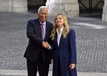 La premier Giorgia Meloni con il presidente del Consiglio europeo, Antonio Costa. Settembre 2026. Source: Imagoeconomica