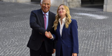La premier Giorgia Meloni con il presidente del Consiglio europeo, Antonio Costa. Settembre 2026. Source: Imagoeconomica