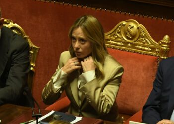 La presidente del Consiglio, Giorgia Meloni, in Senato per le dichiarazioni prima del Vertice UE. 14 Ottobre 2026. Source: Imagoeconomica