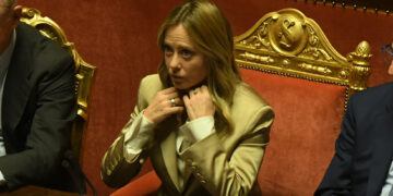 La presidente del Consiglio, Giorgia Meloni, in Senato per le dichiarazioni prima del Vertice UE. 14 Ottobre 2026. Source: Imagoeconomica