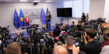 Albert Kurti e von der Leyen - Pristina, Kosovo