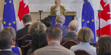 La presidente della Commissione europea, Ursula von der Leyen, al vertice UE-Canada. Crediti: Commissione europea