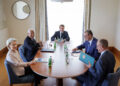 URSULA VON DER LEYEN PRESIDENTE COMMISSIONE EUROPEA, ANTÓNIO COSTA PRESIDENTE CONSIGLIO EUROPEO, EMMANUEL MACRON PRESIDENTE FRANCIA, ALEKSANDAR VU?I? PRESIDENTE SERBIA, FRIEDRICH MERZ CANCELLIERE DELLA REPUBBLICA FEDERALE DI GERMANIA (Imagoeconomica)