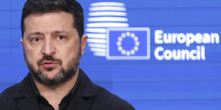 Il presidente dell'Ucraina, Volodymyr Zelenskyy. Crediti: Consiglio dell'Unione europea