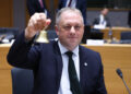 Il ministro di Stato presso il Ministro di Stato presso il Dipartimento del Taoiseach, Thomas Byrne. Crediti: Consiglio dell'Unione europea