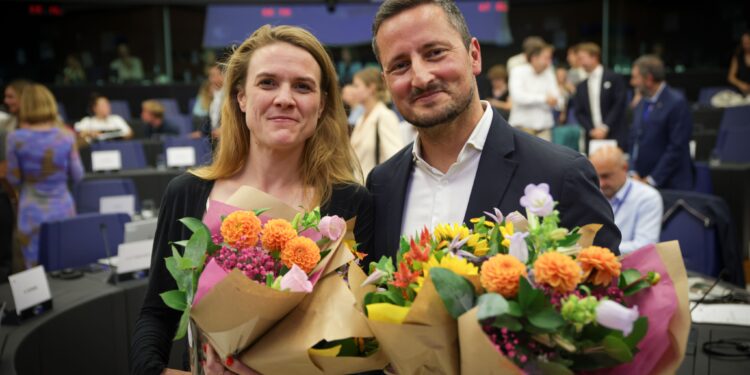 Terry Reintke e Nicolae Ștefănuță [foto: European Greens]