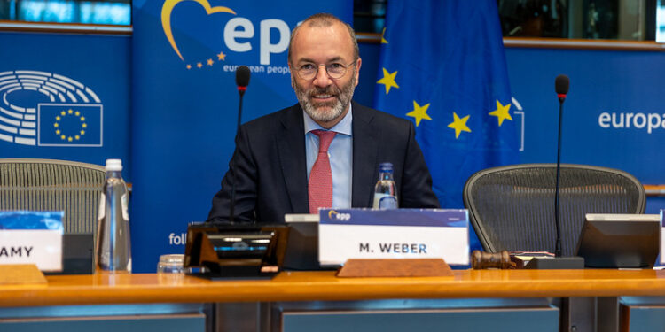 Il presidente del Partito popolare europeo (PPE) e del gruppo PPE al Parlamento europeo, Manfred Weber [foto: EPP. https://www.flickr.com/photos/eppofficial/albums/]