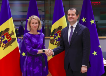 L'Alta rappresentante per la Politica estera e di sicurezza dell'UE, Kaja Kallas, con il primo ministro della Moldova, Vasile Tofan [foto: European Council]